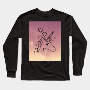 Unicorn In Pink Hue Long Sleeve T-Shirt